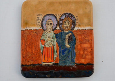 Jezus i św. Menas (Ikona przyjaźni) 14,5×13,5 cm